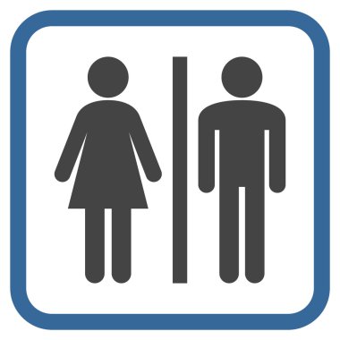 WC kişi bir çerçeve içinde simge vektör