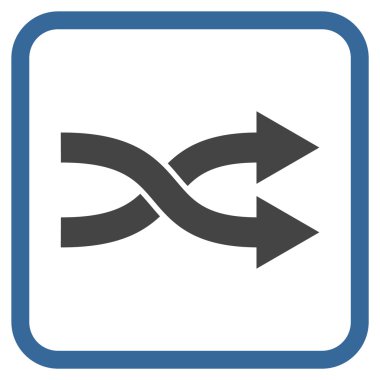 Shuffle okları doğru vektör simgesi bir çerçeve içinde