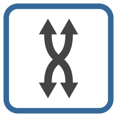 Shuffle okları dikey vektör simgesi bir çerçeve içinde