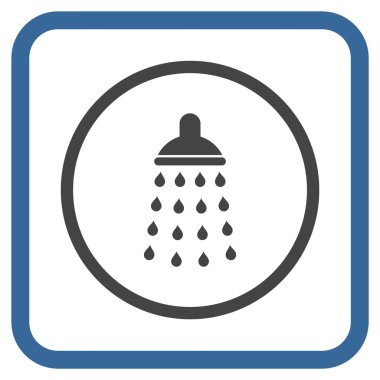 Duş vektör simgesi bir çerçeve içinde