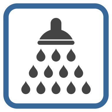 Duş vektör simgesi bir çerçeve içinde