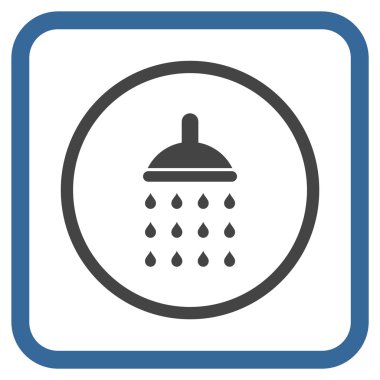 Duş vektör simgesi bir çerçeve içinde