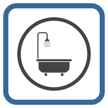 Duş Banyo vektör simgesi bir çerçeve içinde