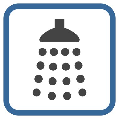 Duş vektör simgesi bir çerçeve içinde