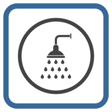 Duş vektör simgesi bir çerçeve içinde