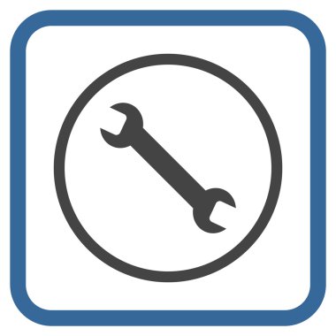 İngiliz anahtarı vektör simgesi bir çerçeve içinde