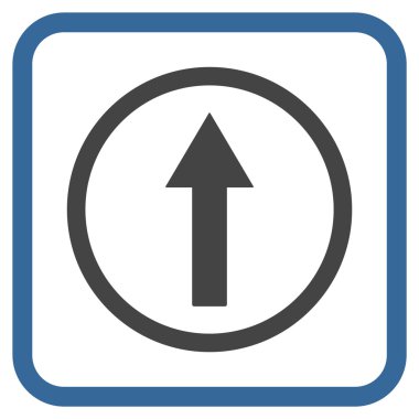 Bir çerçeve içinde yukarı yönlü ok vektör simgesi