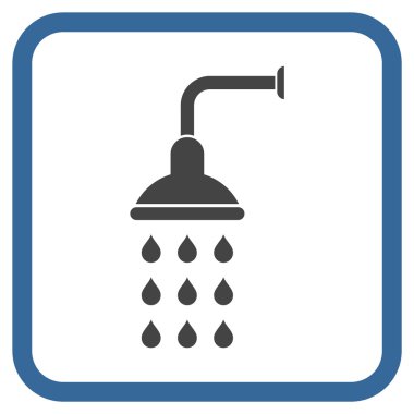 Duş vektör simgesi bir çerçeve içinde