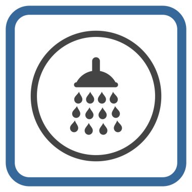 Duş vektör simgesi bir çerçeve içinde