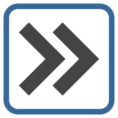 Üst karakter doğru vektör simgesi bir çerçeve içinde