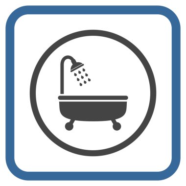 Duş Banyo vektör simgesi bir çerçeve içinde