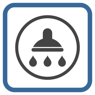 Duş vektör simgesi bir çerçeve içinde