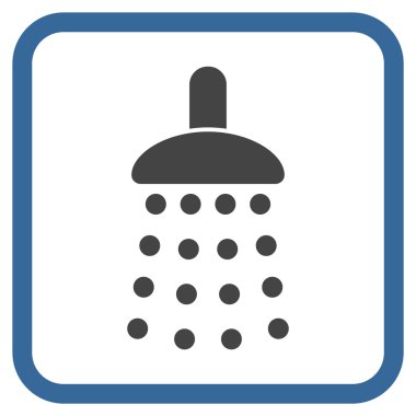 Duş vektör simgesi bir çerçeve içinde