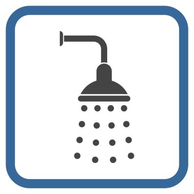 Duş vektör simgesi bir çerçeve içinde