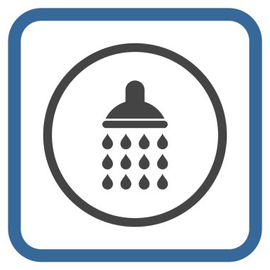 Duş vektör simgesi bir çerçeve içinde