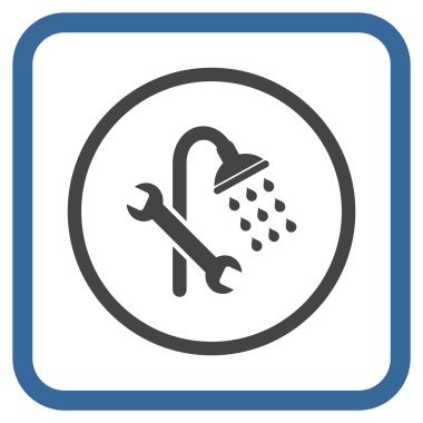 Duş sıhhi tesisat vektör simgesi bir çerçeve içinde