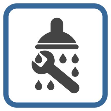 Duş sıhhi tesisat vektör simgesi bir çerçeve içinde