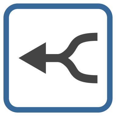 Ok sol vektör simgesi bir çerçeve içinde birleştirmek