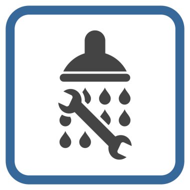 Duş sıhhi tesisat vektör simgesi bir çerçeve içinde