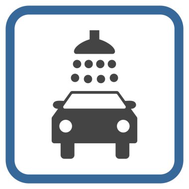 Araba duş vektör simgesi bir çerçeve içinde