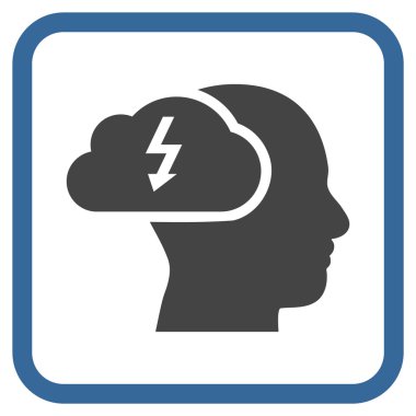 Beyin fırtınası vektör simgesi bir çerçeve içinde