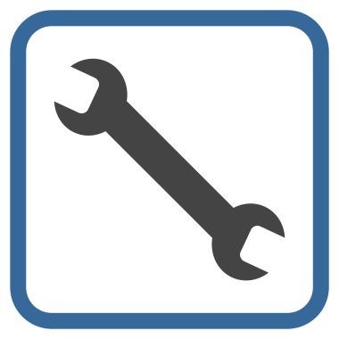 İngiliz anahtarı vektör simgesi bir çerçeve içinde