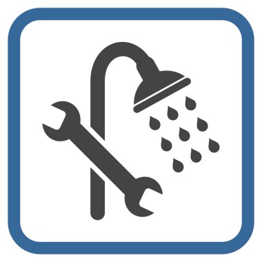 Duş sıhhi tesisat vektör simgesi bir çerçeve içinde