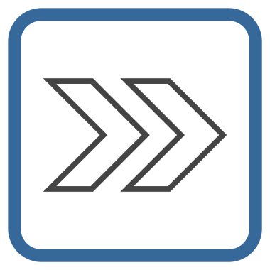 Üst karakter doğru vektör simgesi bir çerçeve içinde