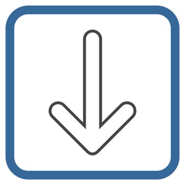 Vektör simgesi bir çerçeve içinde aşağı yönlü ok