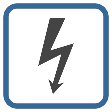 Yüksek gerilim vektör simgesi bir çerçeve içinde