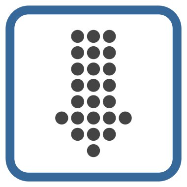 Vektör simgesi bir çerçeve içinde aşağı noktalı ok