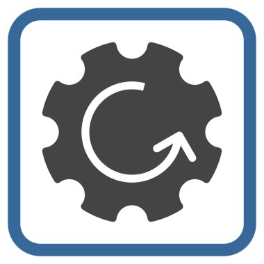 Dişli döndürme vektör simgesi bir çerçeve içinde