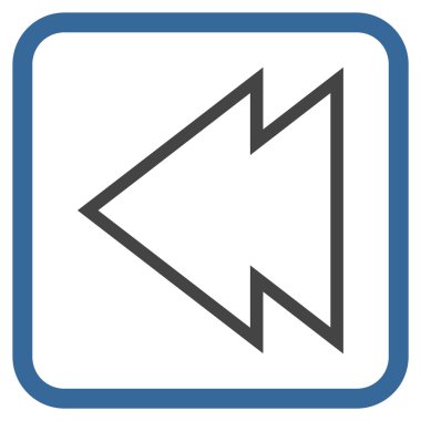 Yön sol vektör simgesi bir çerçeve içinde