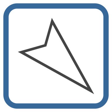 İşaretçi vektör simgesi bir çerçeve içinde aşağı