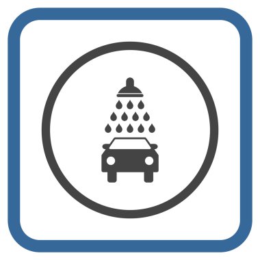 Araba duş vektör simgesi bir çerçeve içinde