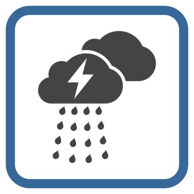 Fırtına bulutları vektör simgesi bir çerçeve içinde