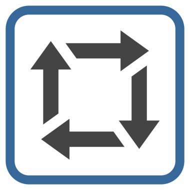 Geri dönüşüm vektör simgesi bir çerçeve içinde