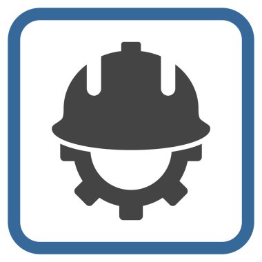 Geliştirme kask vektör simgesi bir çerçeve içinde