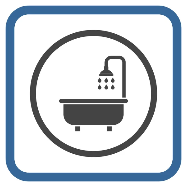 Vector de baño de ducha icono en un marco — Vector de stock