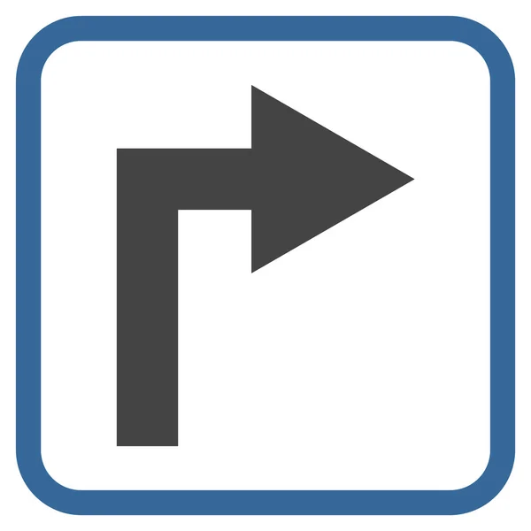 Vända rätt vektor-ikonen i en ram — Stock vektor