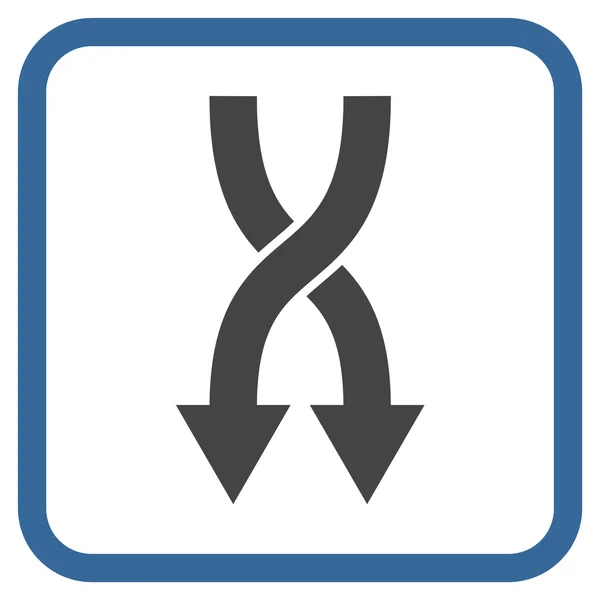 Shuffle Pfeile nach unten Vektor-Symbol in einem Rahmen — Stockvektor
