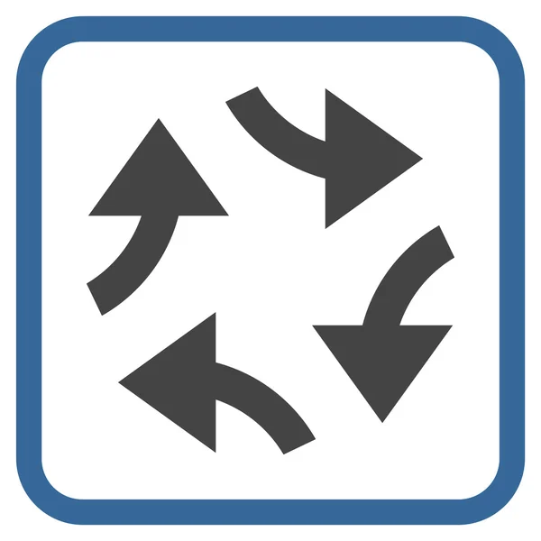 Flechas de remolino Vector icono en un marco — Vector de stock
