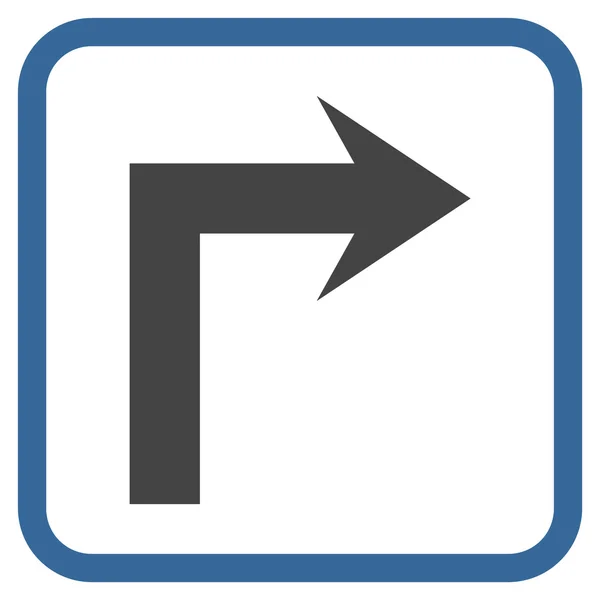 Turn Right Vector Icon In a Frame — Stock Vector