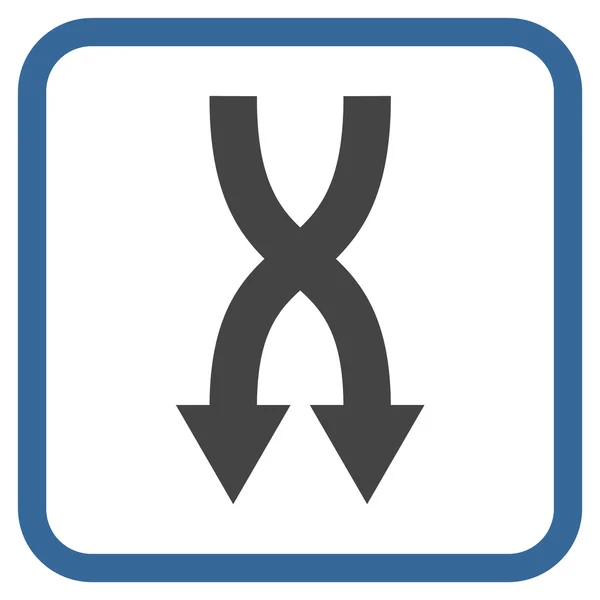 Barajar las flechas hacia abajo Vector icono en un marco — Vector de stock
