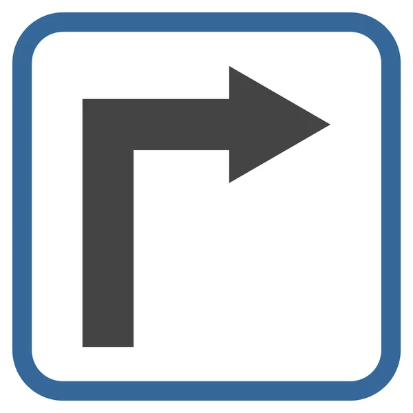 Turn Right Vector Icon In a Frame — Stock Vector