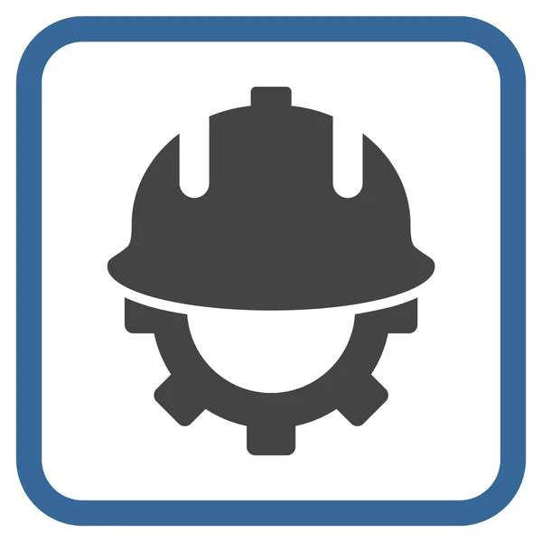 Ícone de vetor de capacete de desenvolvimento em um quadro —  Vetores de Stock