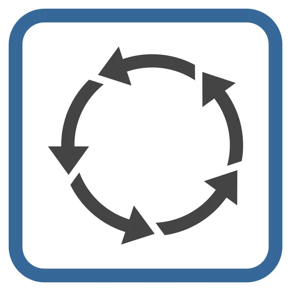 Rotationsvektorsymbol in einem Rahmen — Stockvektor