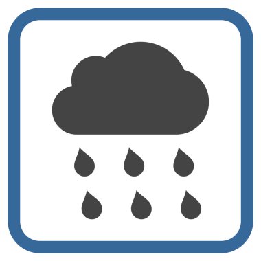 Yağmur bulutu vektör simgesi bir çerçeve içinde