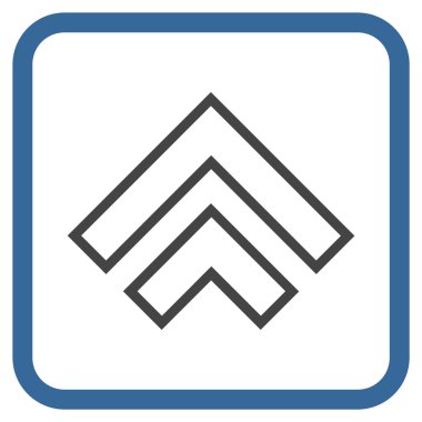 Yön yukarı vektör simgesi bir çerçeve içinde