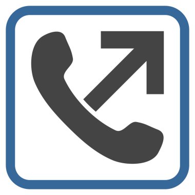 Giden arama vektör simgesi bir çerçeve içinde